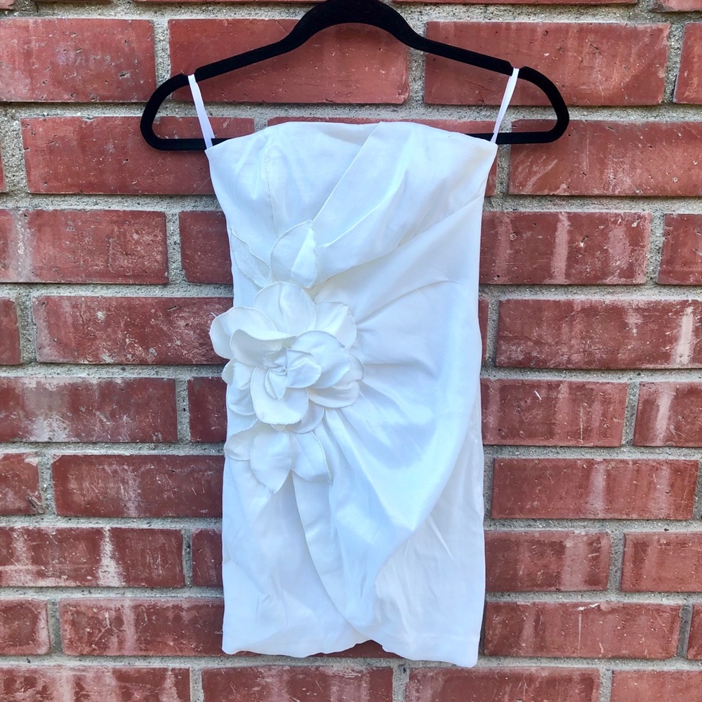 Cache Flower Strapless Mini Dress